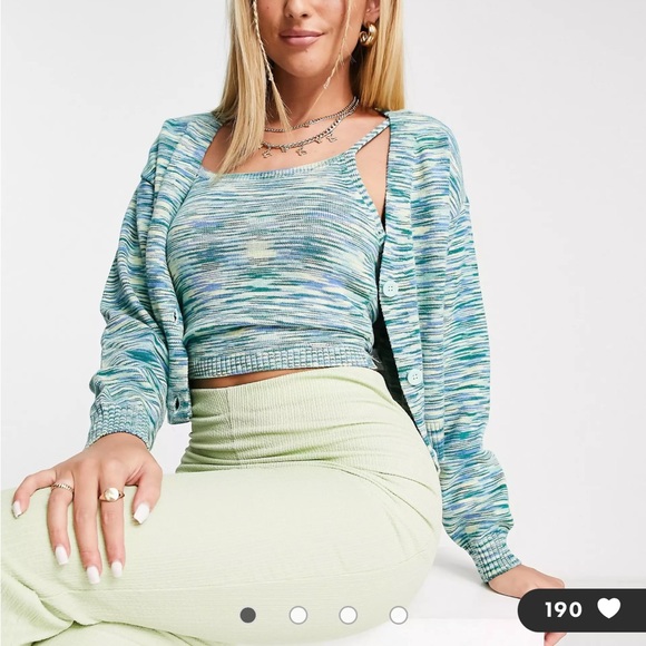 Hollister Blue Space Dye Knitted Cardigan - Picture 2 of 10